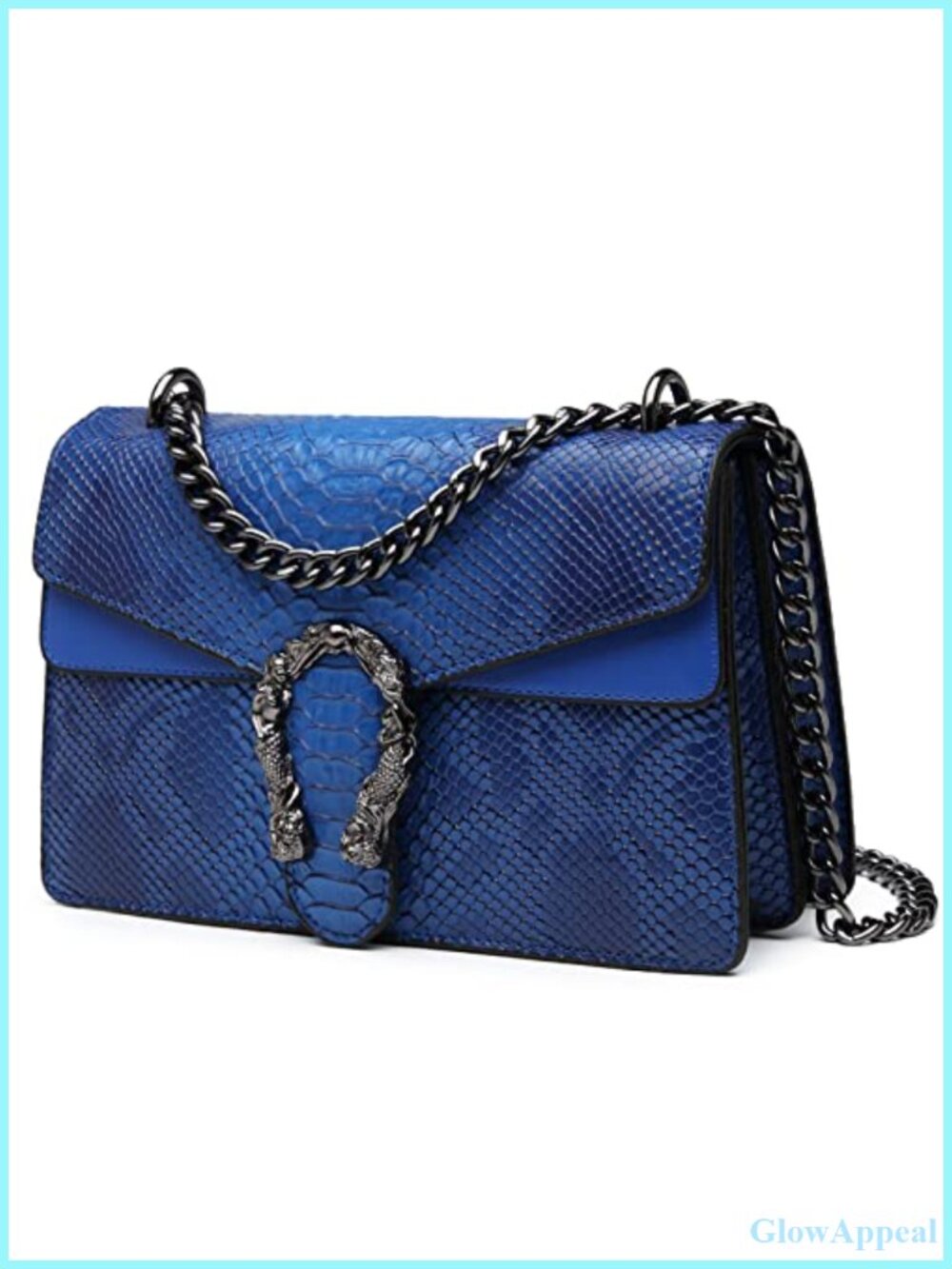 MYHOZEE Artificial Leather Snake Printed Crossbody Clutch Chain Shoulder